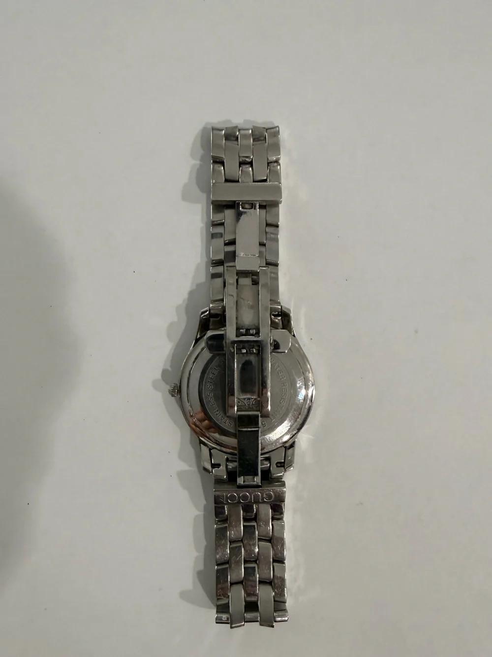 Gucci Silver Stainless Steel Watch with Roman Numerals vintage 8”